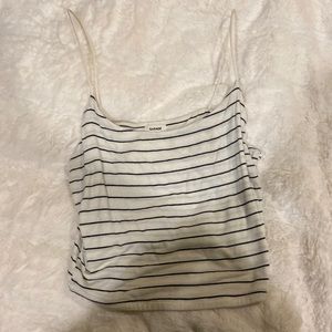 white striped crop top size medium